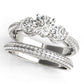 Vintage 3-Stone Pavé Hidden Halo Engagement Ring