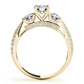 Vintage 3-Stone Pavé Hidden Halo Engagement Ring