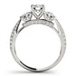 Vintage 3-Stone Pavé Hidden Halo Engagement Ring