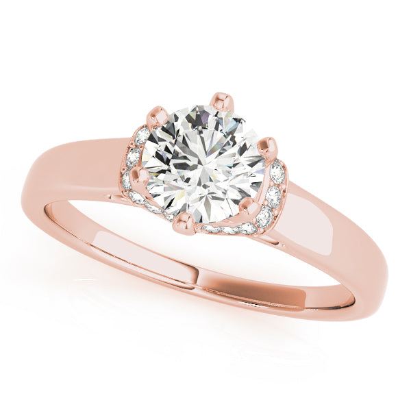 Solitaire Hidden Halo Engagement Rings