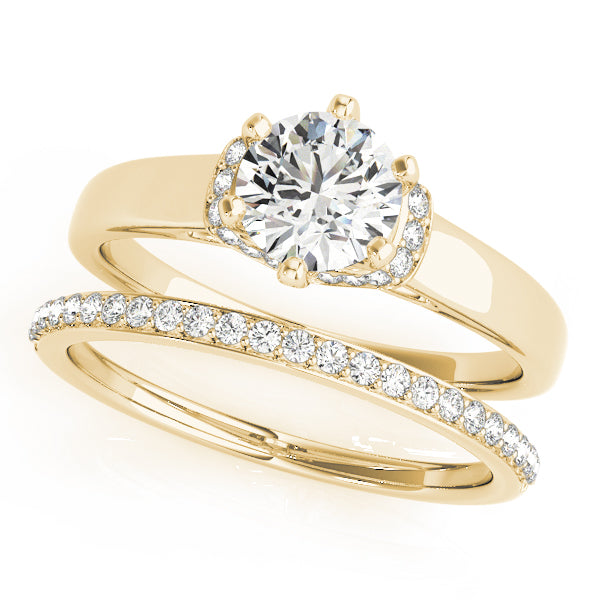 Solitaire Hidden Halo Engagement Rings
