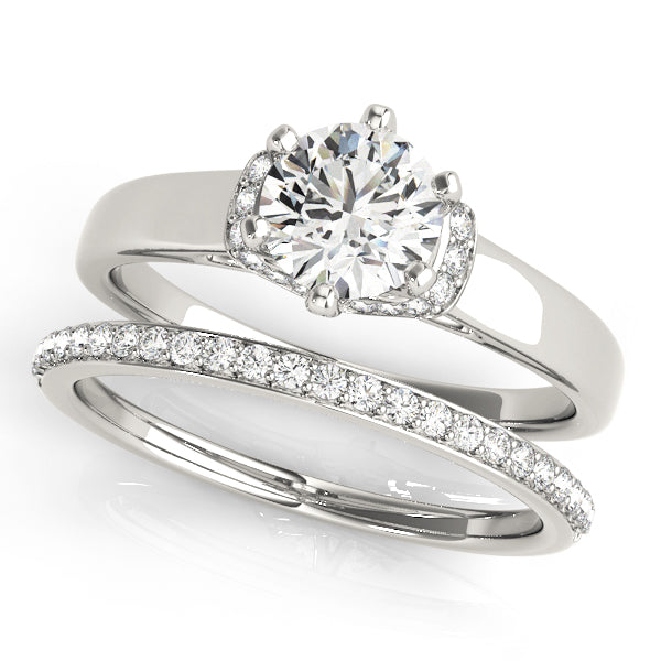 Solitaire Hidden Halo Engagement Rings