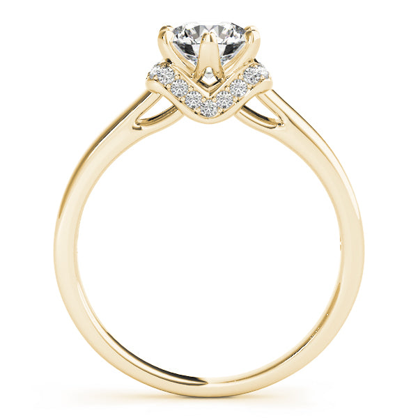 Solitaire Hidden Halo Engagement Rings