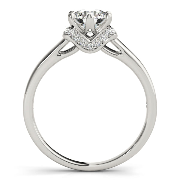 Solitaire Hidden Halo Engagement Rings