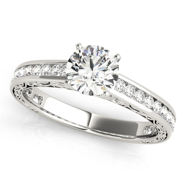 Vintage Inspired Channel Set Engagement Ring