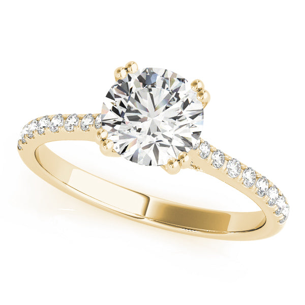 Double Prong Hidden Halo Engagement Ring