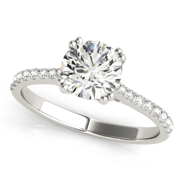 Double Prong Hidden Halo Engagement Ring