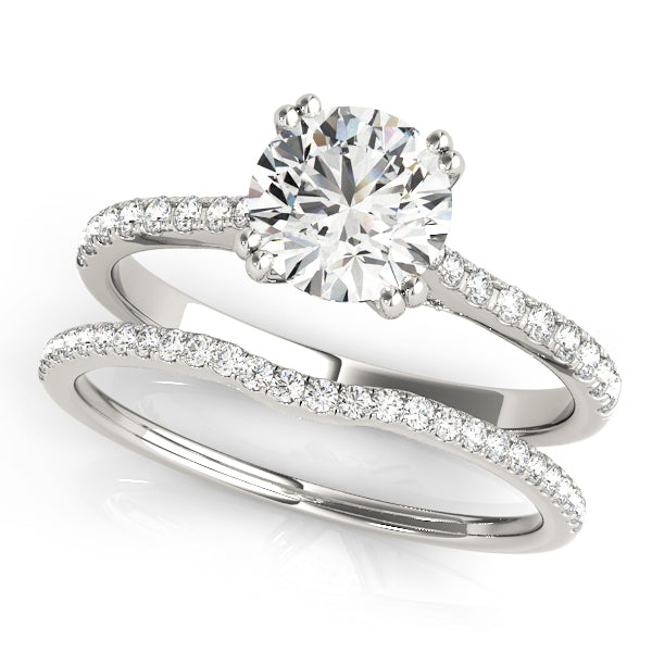 Double Prong Hidden Halo Engagement Ring