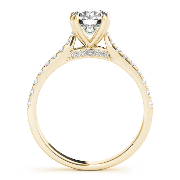 Double Prong Hidden Halo Engagement Ring