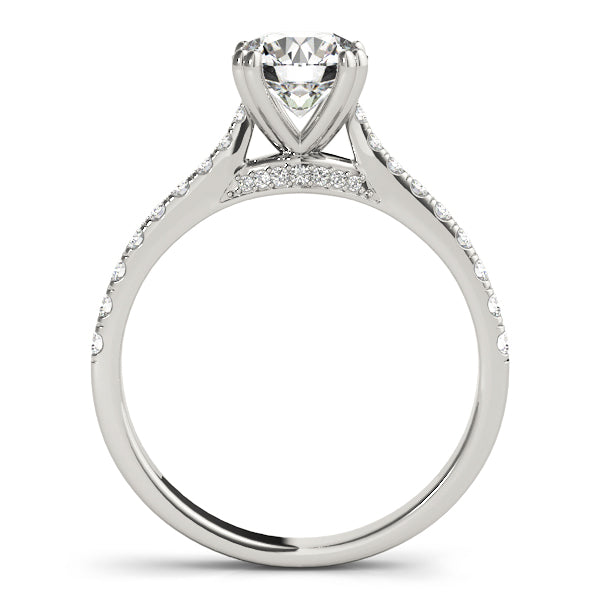 Double Prong Hidden Halo Engagement Ring