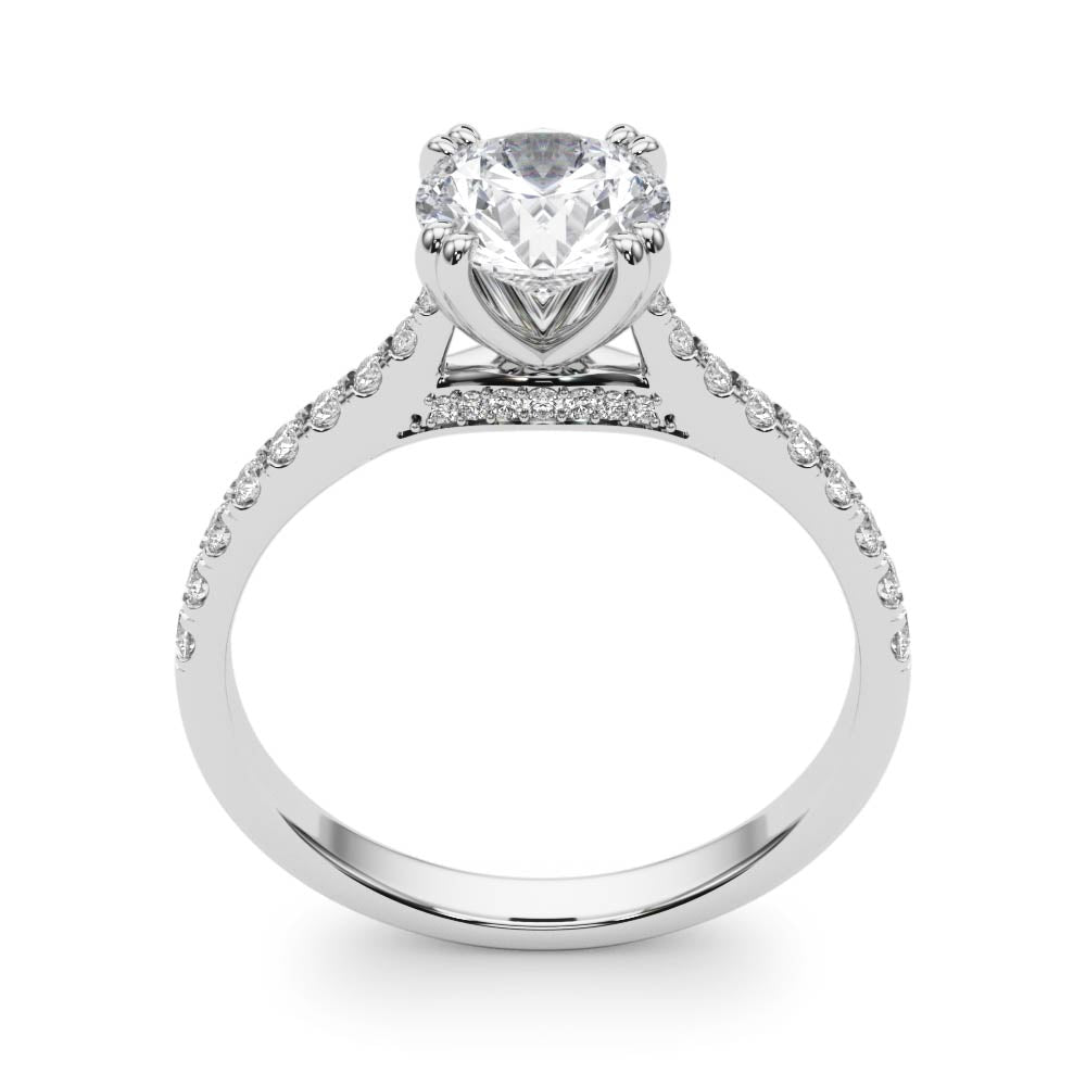 Double Prong Hidden Halo Engagement Ring
