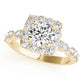 Scalloped Shape Round Halo Engagement Ring