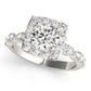 Scalloped Shape Round Halo Engagement Ring