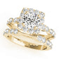 Scalloped Shape Round Halo Engagement Ring