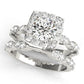 Scalloped Shape Round Halo Engagement Ring