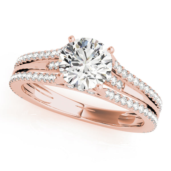 Multirow Hidden Halo Engagement Rings