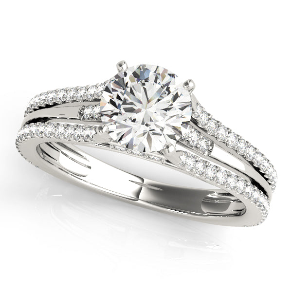 Multirow Hidden Halo Engagement Rings