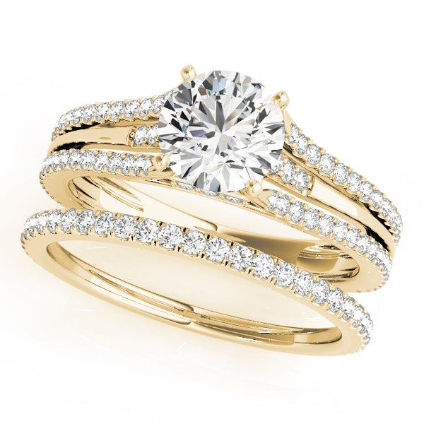 Multirow Hidden Halo Engagement Rings