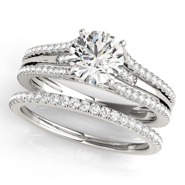Multirow Hidden Halo Engagement Rings