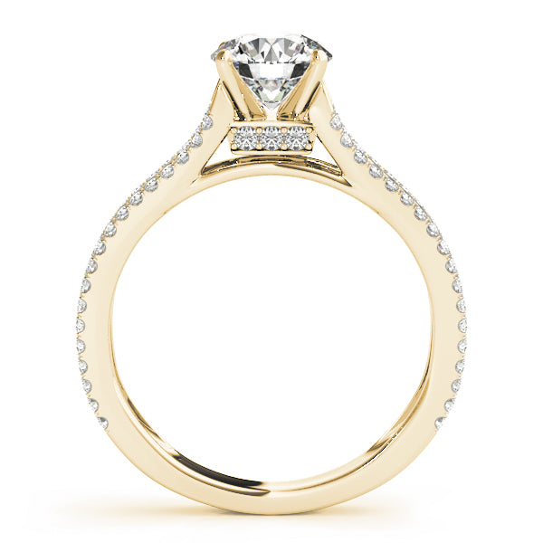 Multirow Hidden Halo Engagement Rings