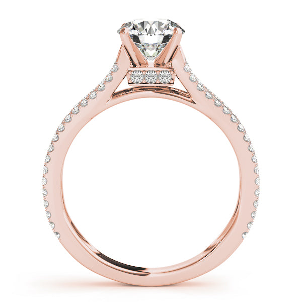 Multirow Hidden Halo Engagement Rings