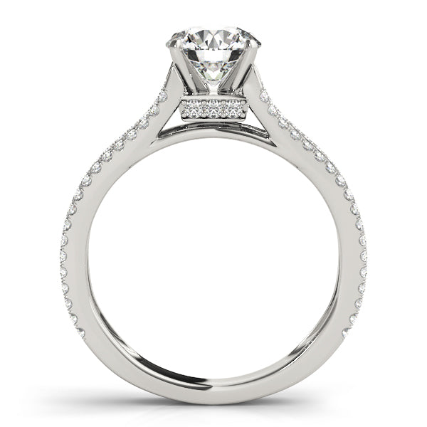 Multirow Hidden Halo Engagement Rings