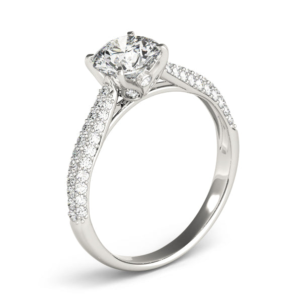 Round Pavé Engagement Ring