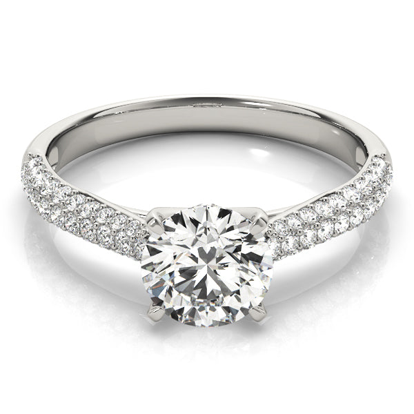 Round Pavé Engagement Ring