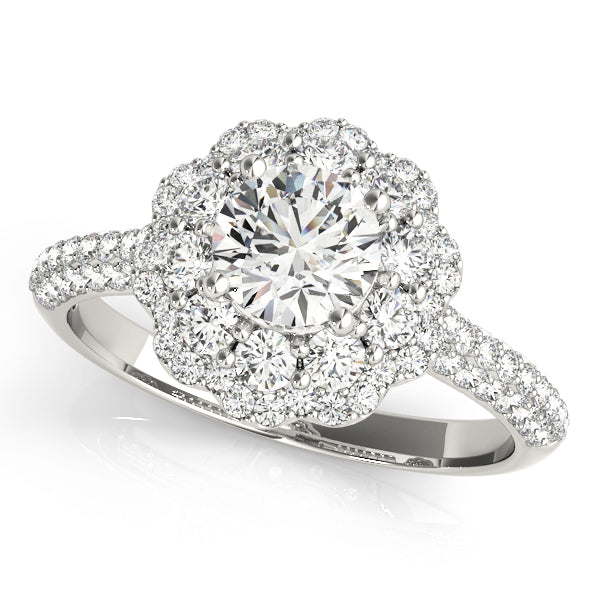 Double Halo Pavé Engagement Rings
