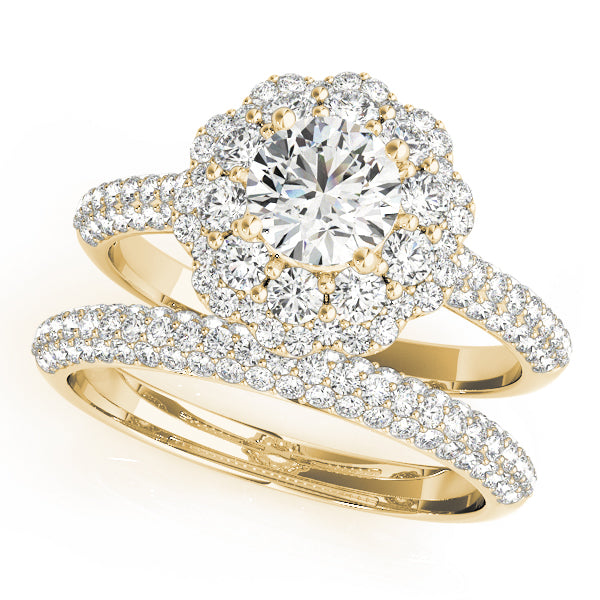 Double Halo Pavé Engagement Rings