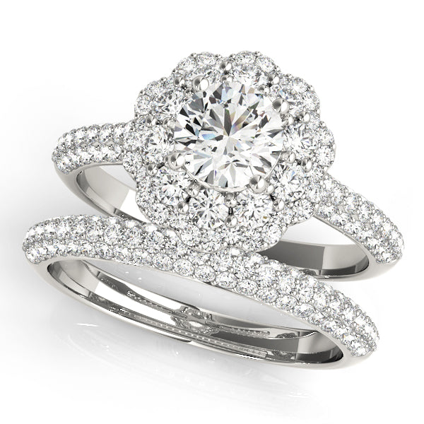 Double Halo Pavé Engagement Rings