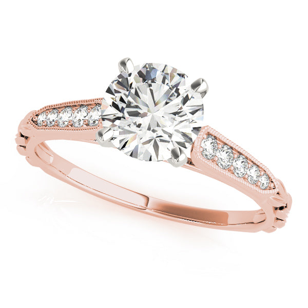 Vintage Inspired Single Row Engagement Ring