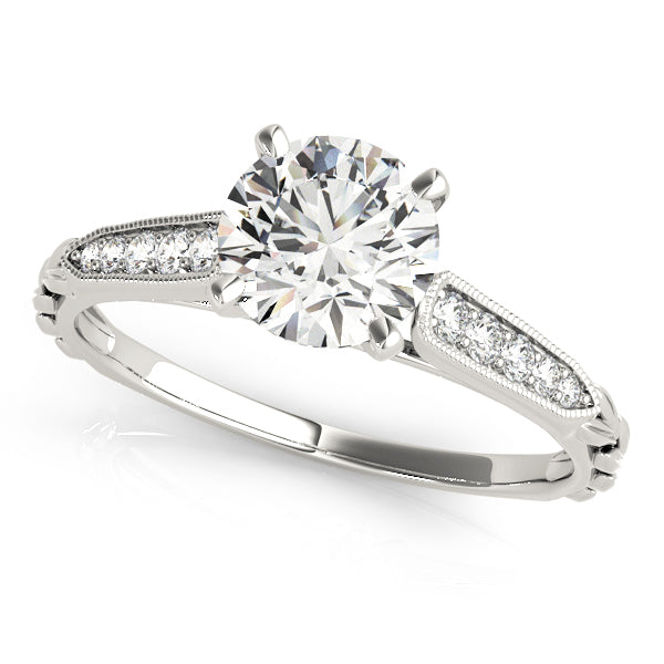 Vintage Inspired Single Row Engagement Ring