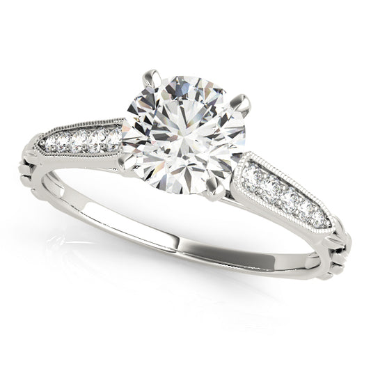 Vintage Inspired Single Row Engagement Ring