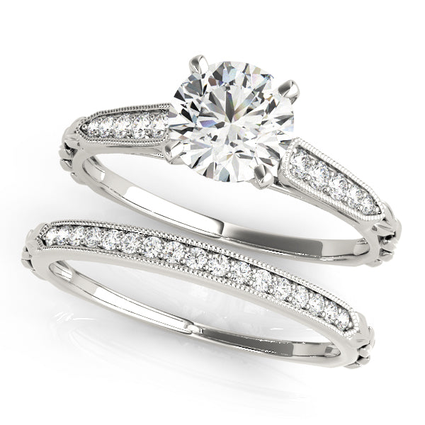 Vintage Inspired Single Row Engagement Ring