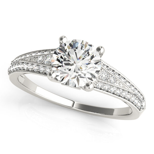 Vintage Multirow Milgrain Engagement Ring