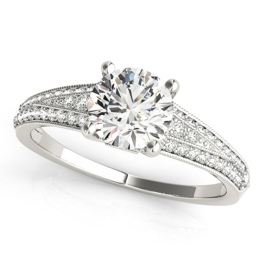 Vintage Multirow Milgrain Engagement Ring