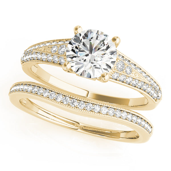 Vintage Multirow Milgrain Engagement Ring