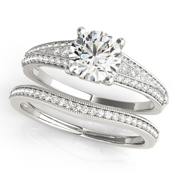 Vintage Multirow Milgrain Engagement Ring