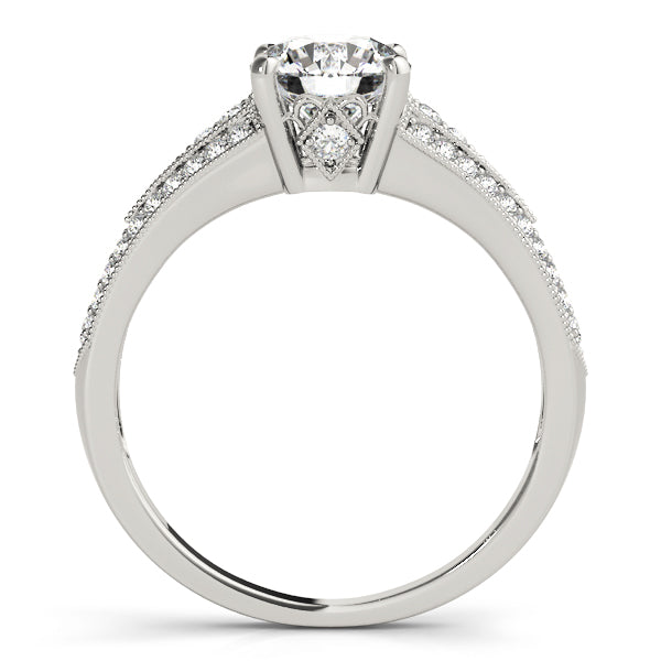Vintage Multirow Milgrain Engagement Ring