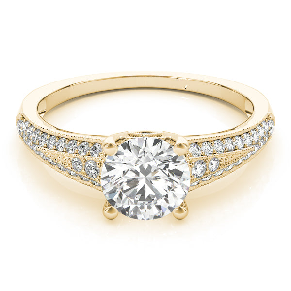Vintage Multirow Milgrain Engagement Ring