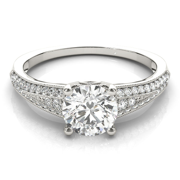 Vintage Multirow Milgrain Engagement Ring