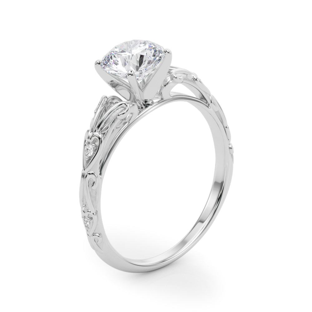 Accented Vintage-Inspired Engagement Ring