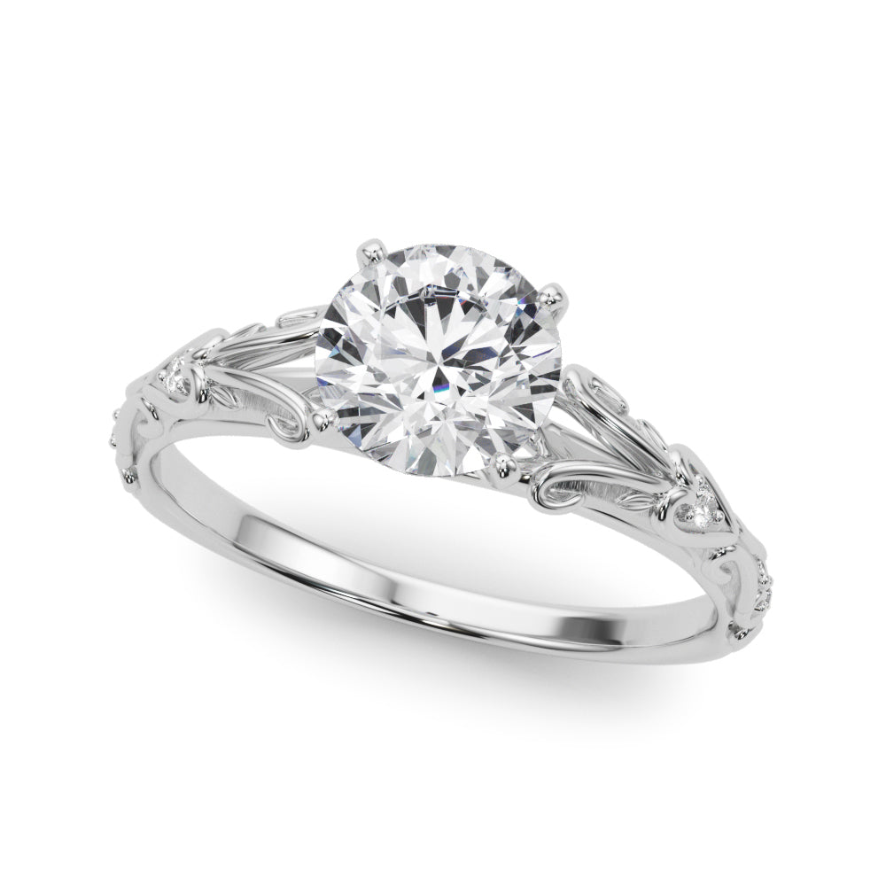 Accented Vintage-Inspired Engagement Ring