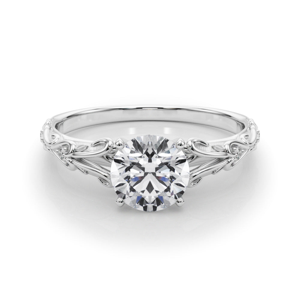 Accented Vintage-Inspired Engagement Ring