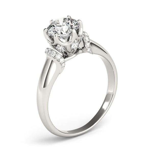Solitaire Cluster Sides Engagement Rings