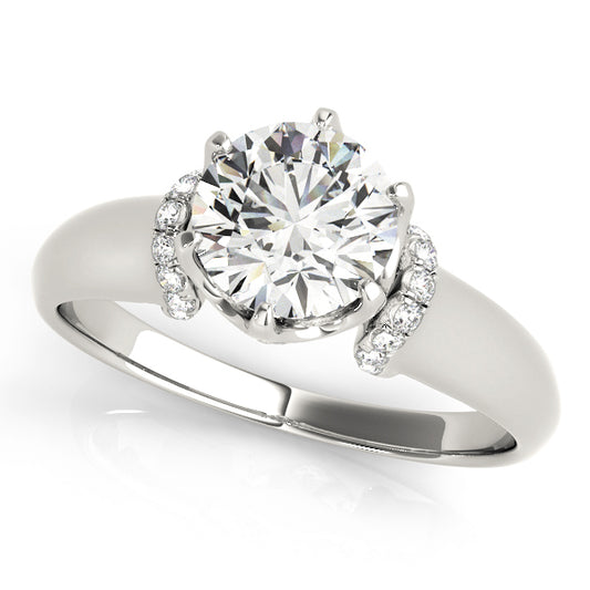 Solitaire Cluster Sides Engagement Rings