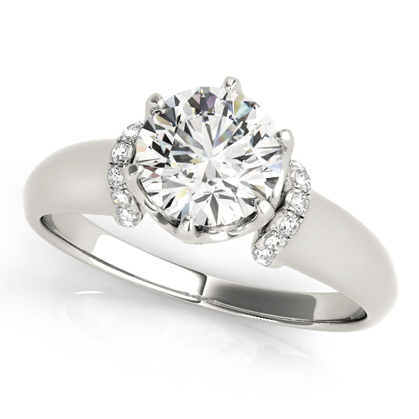 Solitaire Cluster Sides Engagement Rings