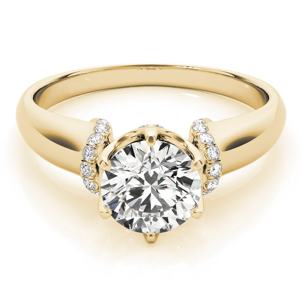 Solitaire Cluster Sides Engagement Rings