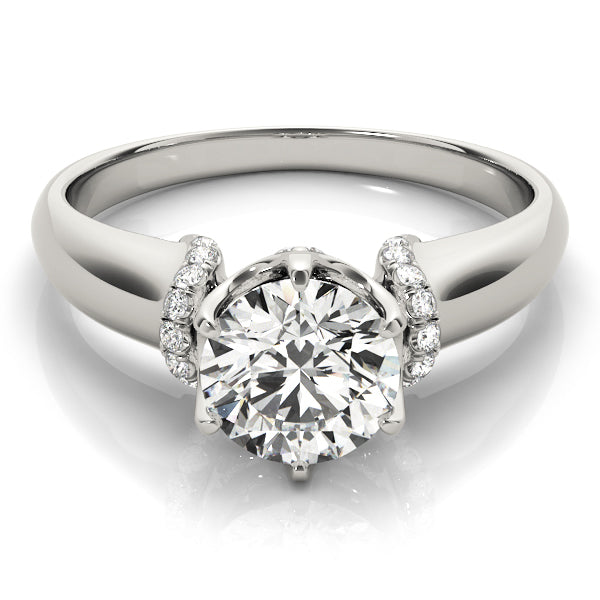 Solitaire Cluster Sides Engagement Rings